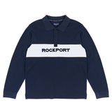 Hill Long Sleeve Panel Polo Shirt - Navy
