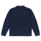 Hill Long Sleeve Panel Polo Shirt - Navy