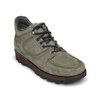 Rockport grey nubuck leather hiker boot with black sole on a white background