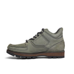 Rockport grey nubuck leather hiker boot with black sole on a white background