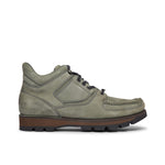 Rockport grey nubuck leather hiker boot with black sole on a white background