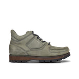 Rockport grey nubuck leather hiker boot with black sole on a white background