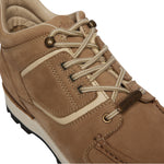 Rockport beige hiker boot with white sole on a white background