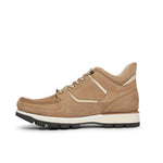 Rockport beige hiker boot with white sole on a white background