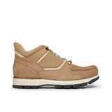 Rockport beige hiker boot with white sole on a white background