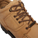 Rockport tan wheat hiker boot with black sole on a white background