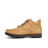 Rockport tan wheat hiker boot with black sole on a white background